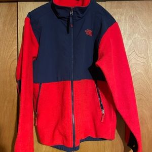 Red and blue boys xl north face jacket